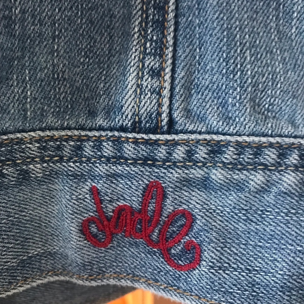 Jade Rocks Button Up Western Denim Jacket Size Large - Picture 4 of 7